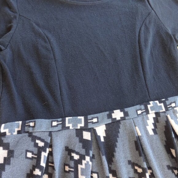 Reborn maxi dress size L, black bodice, grey& cream geometric print on skirt VGC - Picture 7 of 15